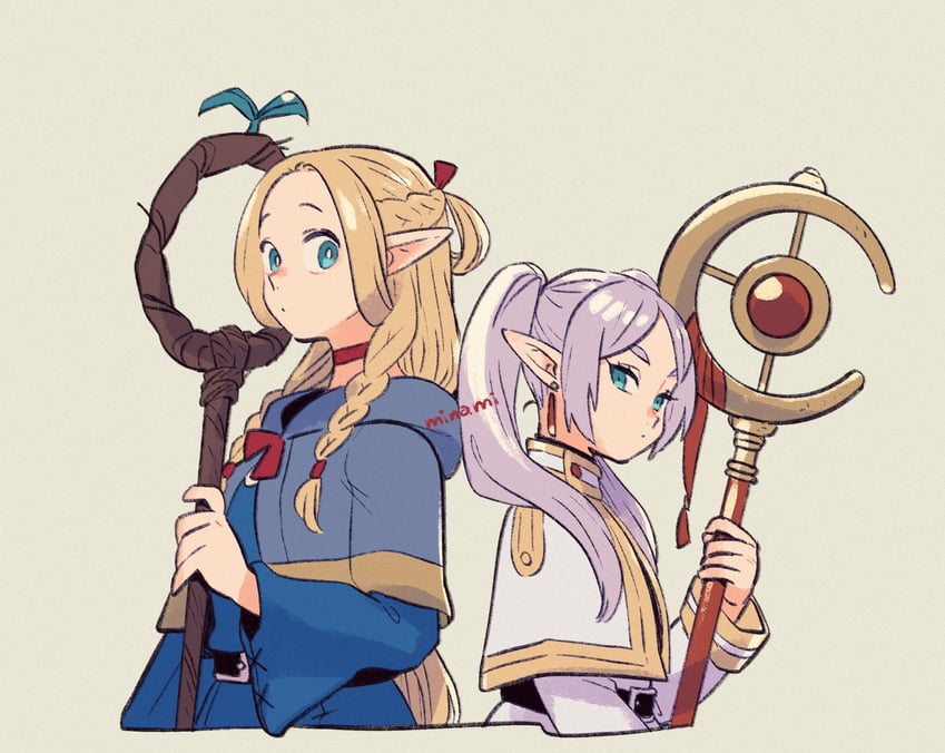 frieren and marcille donato (sousou no frieren and 1 more) drawn by dramatica