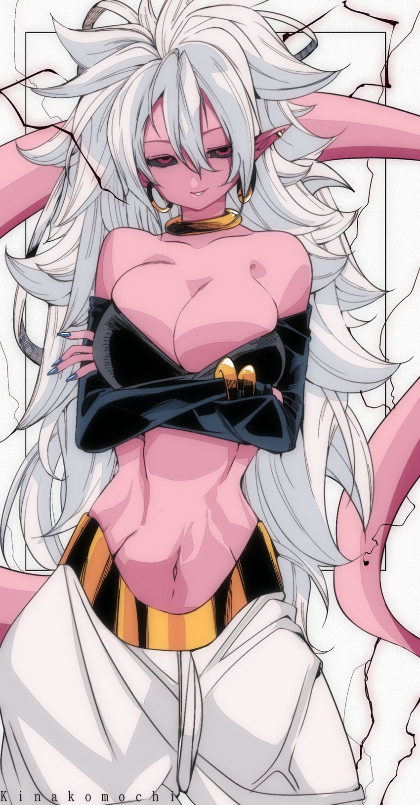 android 21 and majin android 21 (dragon ball and 1 more) drawn by kinakomochi_(user_vedc2333)