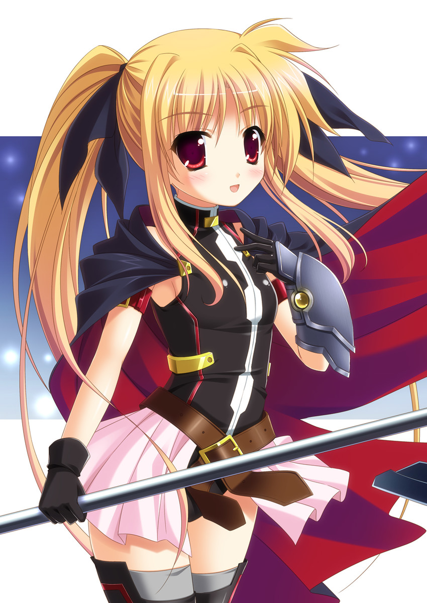 fate testarossa and bardiche (lyrical nanoha and 3 more) drawn by endori