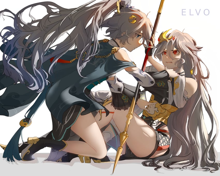 fu hua and herrscher of sentience (honkai and 1 more) drawn by elvo-.-_(ugo62847033)