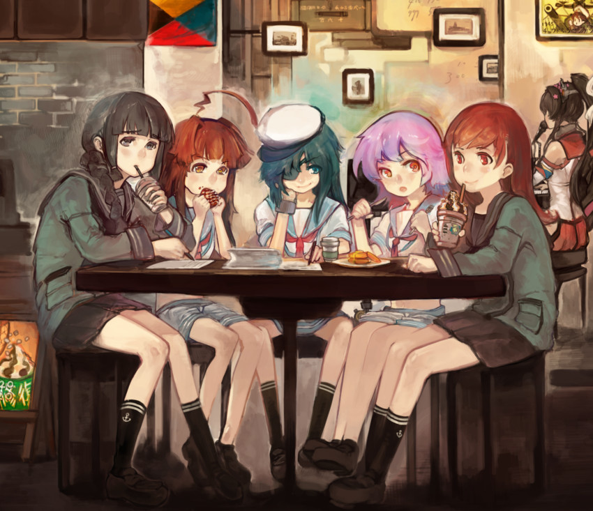 yamato, kitakami, ooi, kiso, fairy, and 2 more (kantai collection) drawn by aika_warazu
