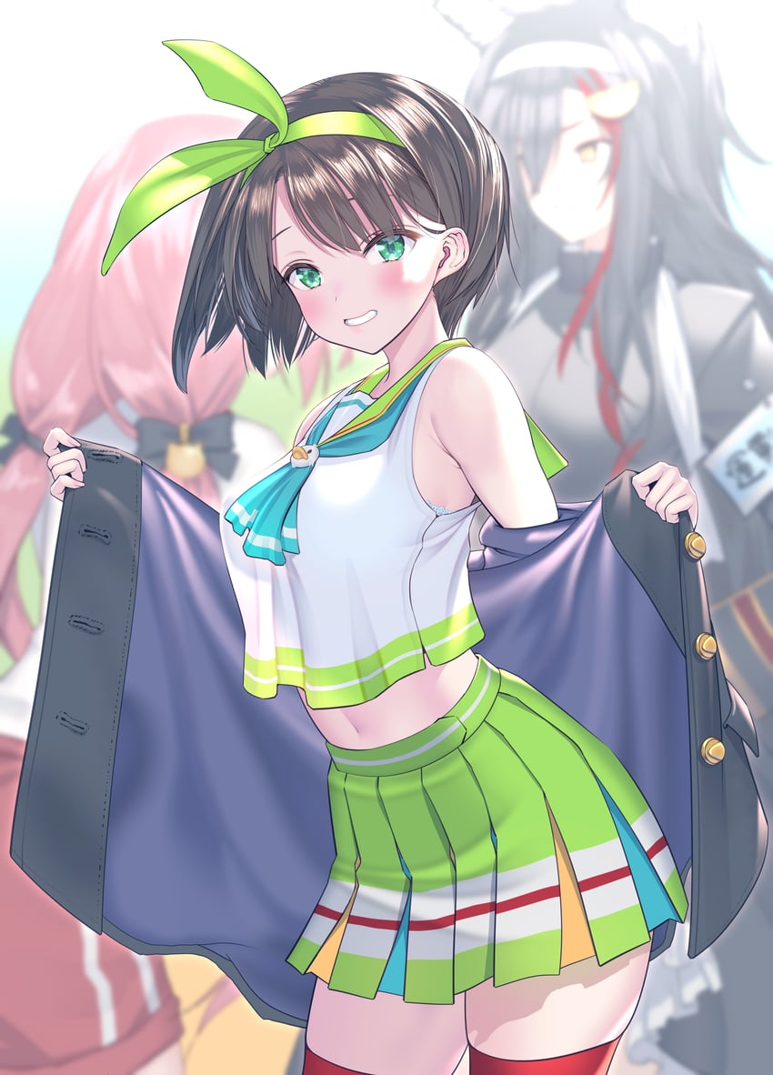 sakura miko, ookami mio, and oozora subaru (hololive) drawn by coffee_cat