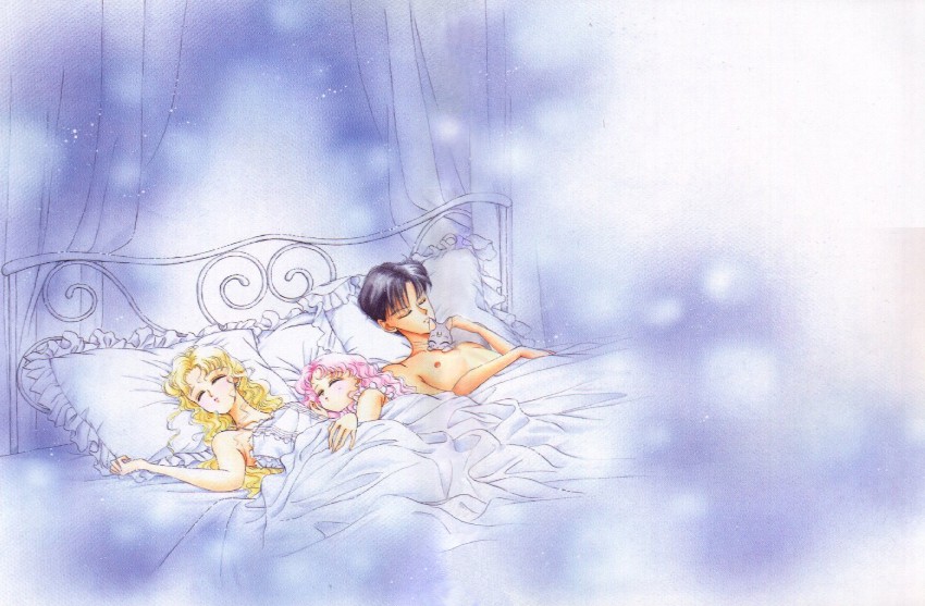 tsukino usagi, chibi usa, chiba mamoru, and diana (bishoujo senshi sailor moon and 1 more) drawn by takeuchi_naoko