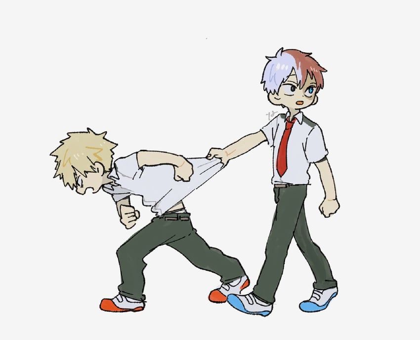 bakugou katsuki and todoroki shoto (boku no hero academia) drawn by o_y85_o