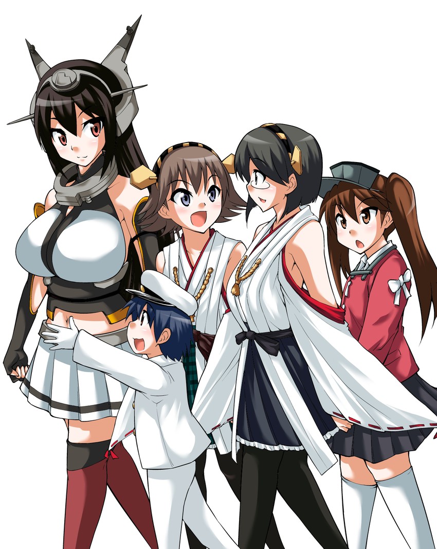 admiral, nagato, ryuujou, hiei, kirishima, and 1 more (kantai collection and 1 more) drawn by yamato_nadeshiko