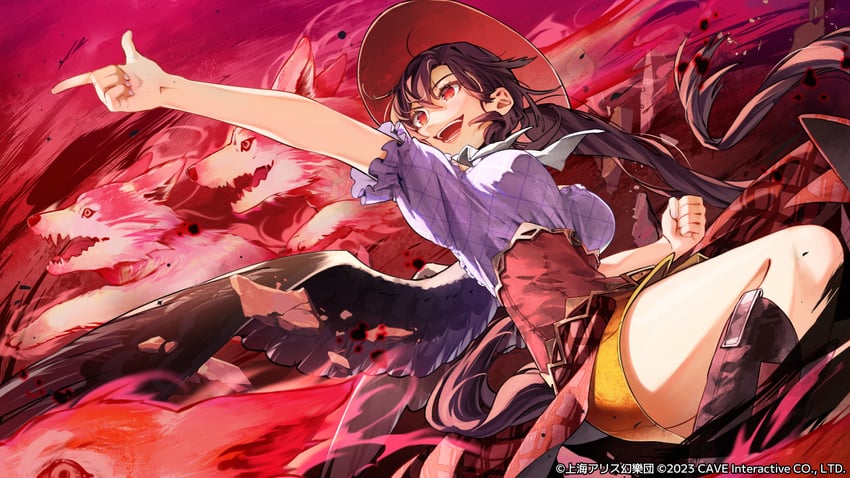 kurokoma saki and wolf spirit (touhou and 1 more) drawn by syuri22