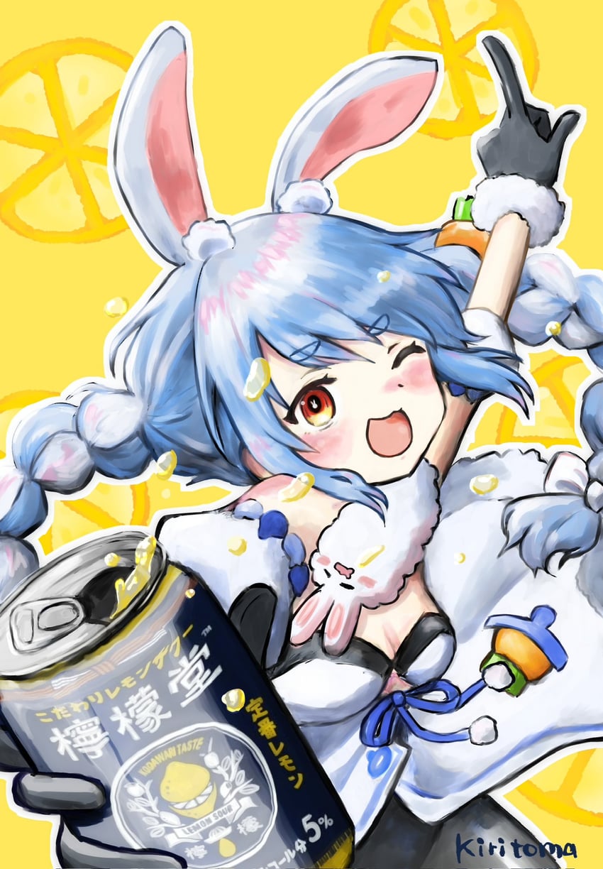 usada pekora and don-chan (hololive) drawn by kiritoma