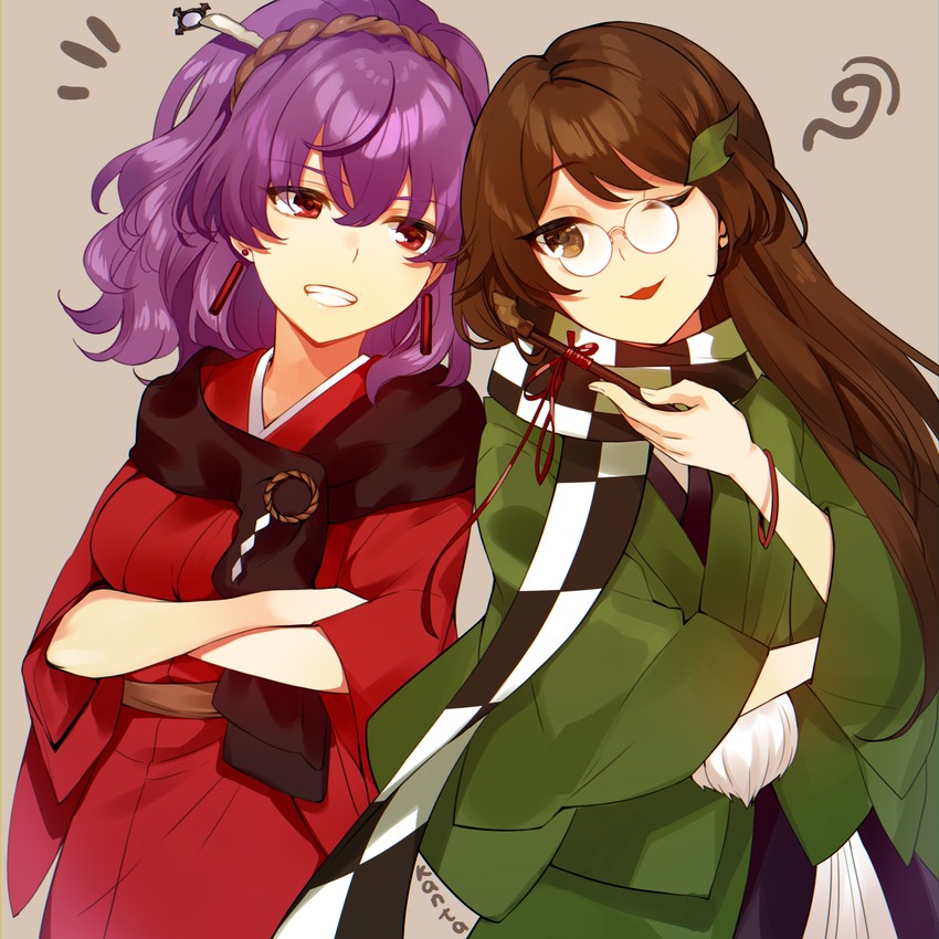 yasaka kanako and futatsuiwa mamizou (touhou and 2 more) drawn by kanta_(pixiv9296614)