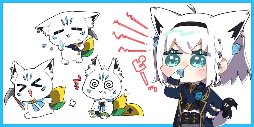 shirakami fubuki and sukonbu (hololive) drawn by bunbun_(bn_bn)
