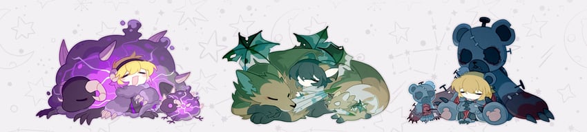 don quixote, sinclair, yi sang, drifting fox, hurting teddy bear, and 1 more (project moon and 1 more) drawn by azhong_123