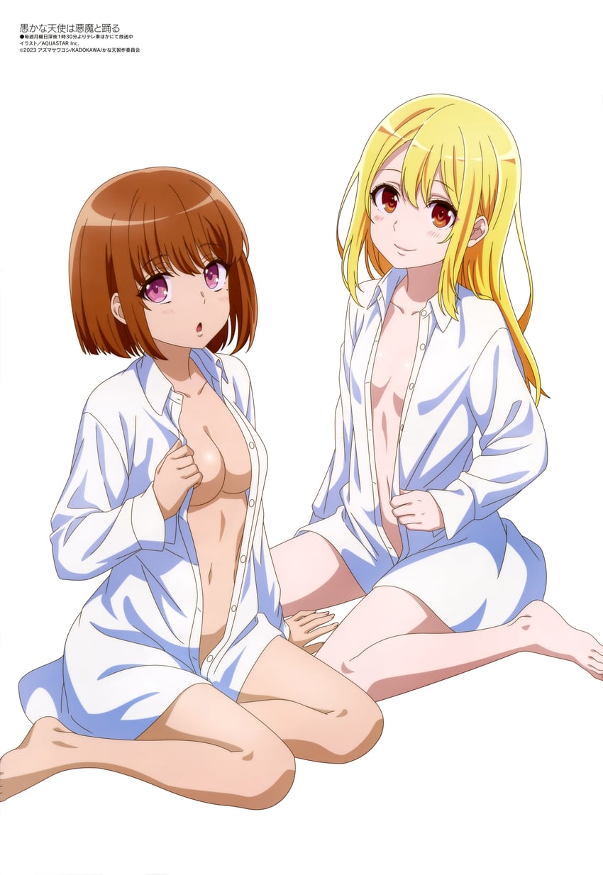 amane lily and tanahashi yuuka (megami magazine and 1 more) drawn by aquastar_inc.