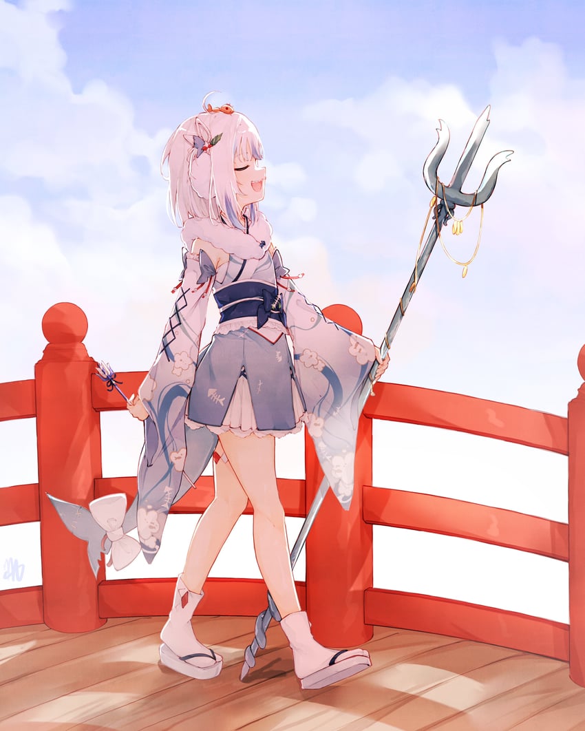 gawr gura and ebi-chan (hololive and 1 more) drawn by ma_draws