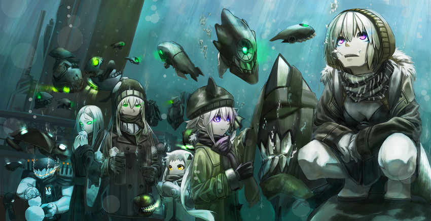 northern ocean princess, wo-class aircraft carrier, re-class battleship, battleship princess, i-class destroyer, and 11 more (kantai collection) drawn by kirii