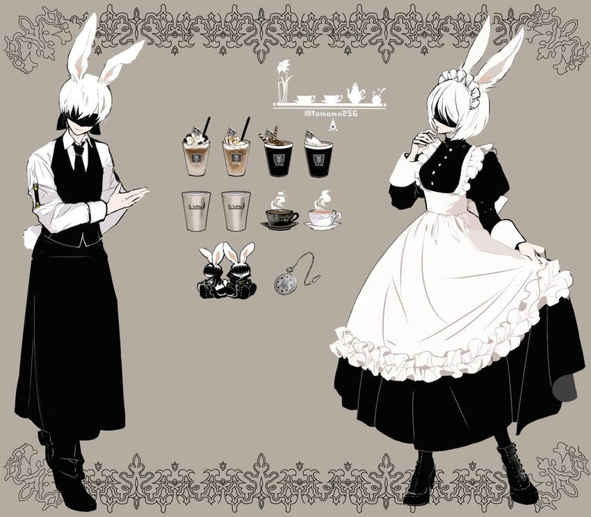 2b and 9s (nier and 1 more) drawn by tomo_(552252)