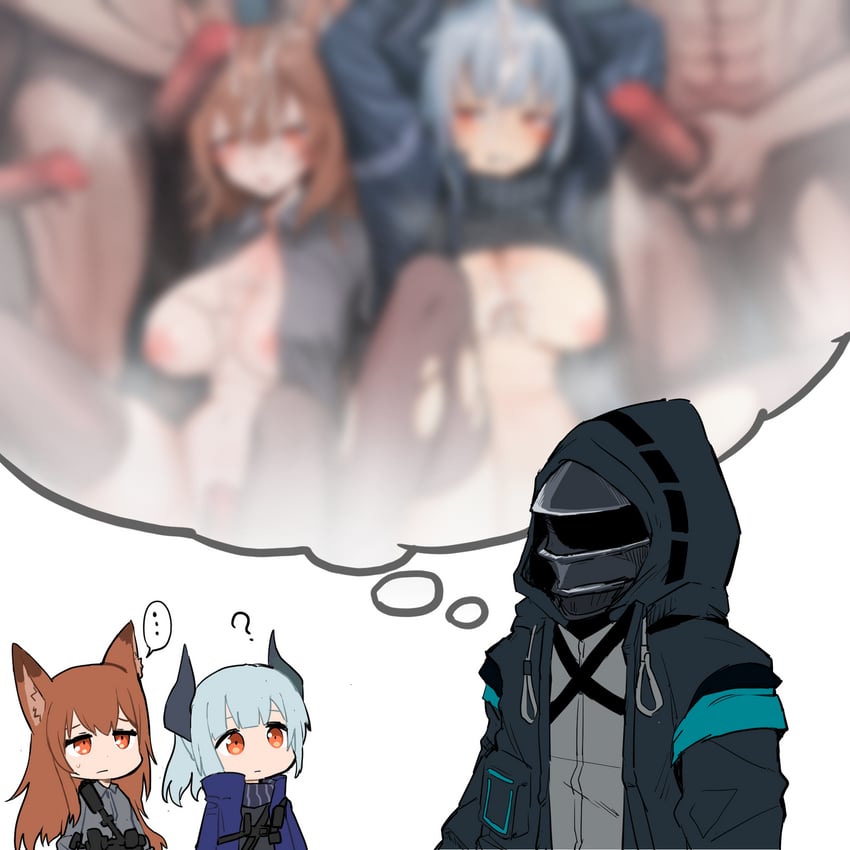 doctor, franka, and liskarm (arknights) drawn by gomio_(bb-k)