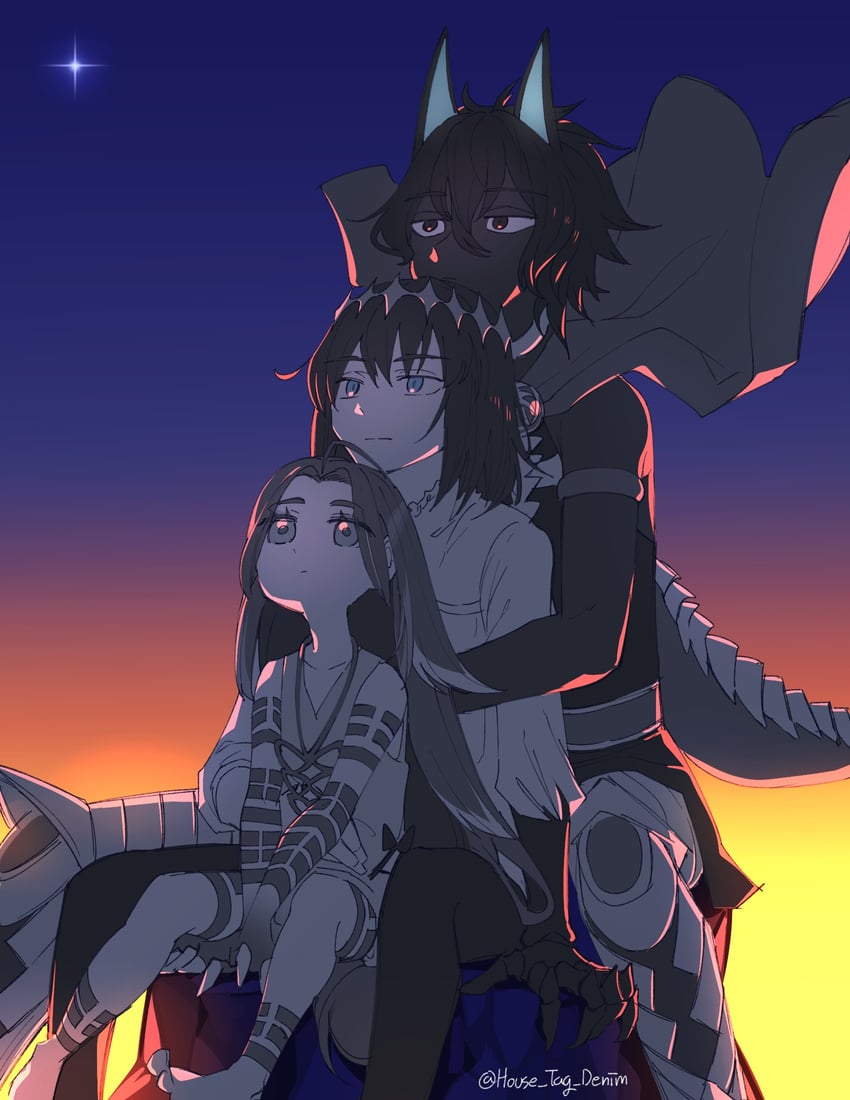 oberon, arjuna, arjuna alter, and taisui xingjun (fate and 1 more) drawn by house_tag_denim