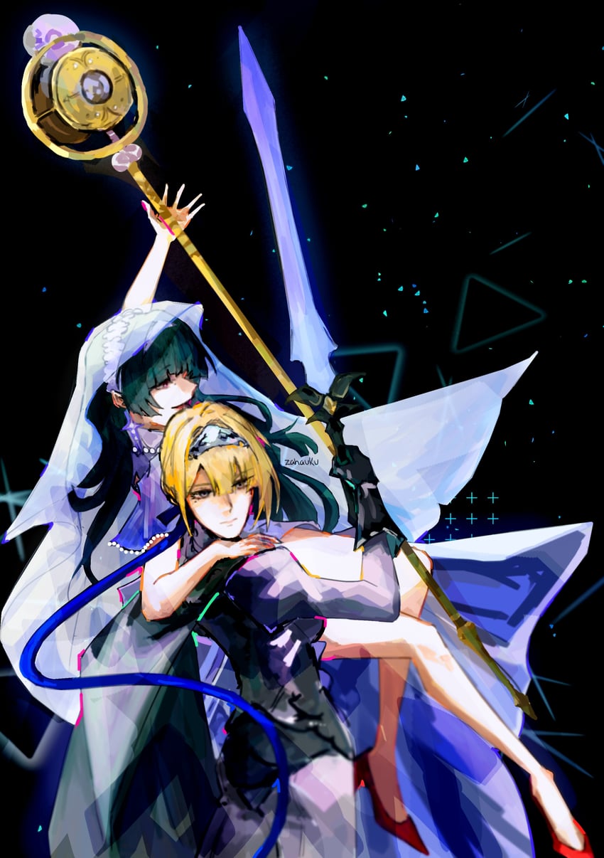 evelyn chevalier and astra yao (zenless zone zero) drawn by zahauku