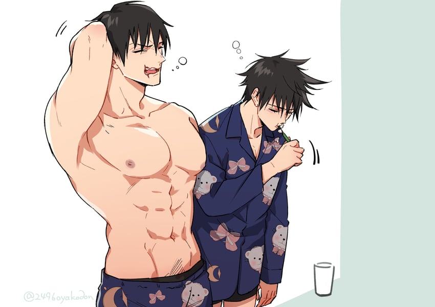 fushiguro megumi and fushiguro touji (jujutsu kaisen) drawn by 2496oyakodon