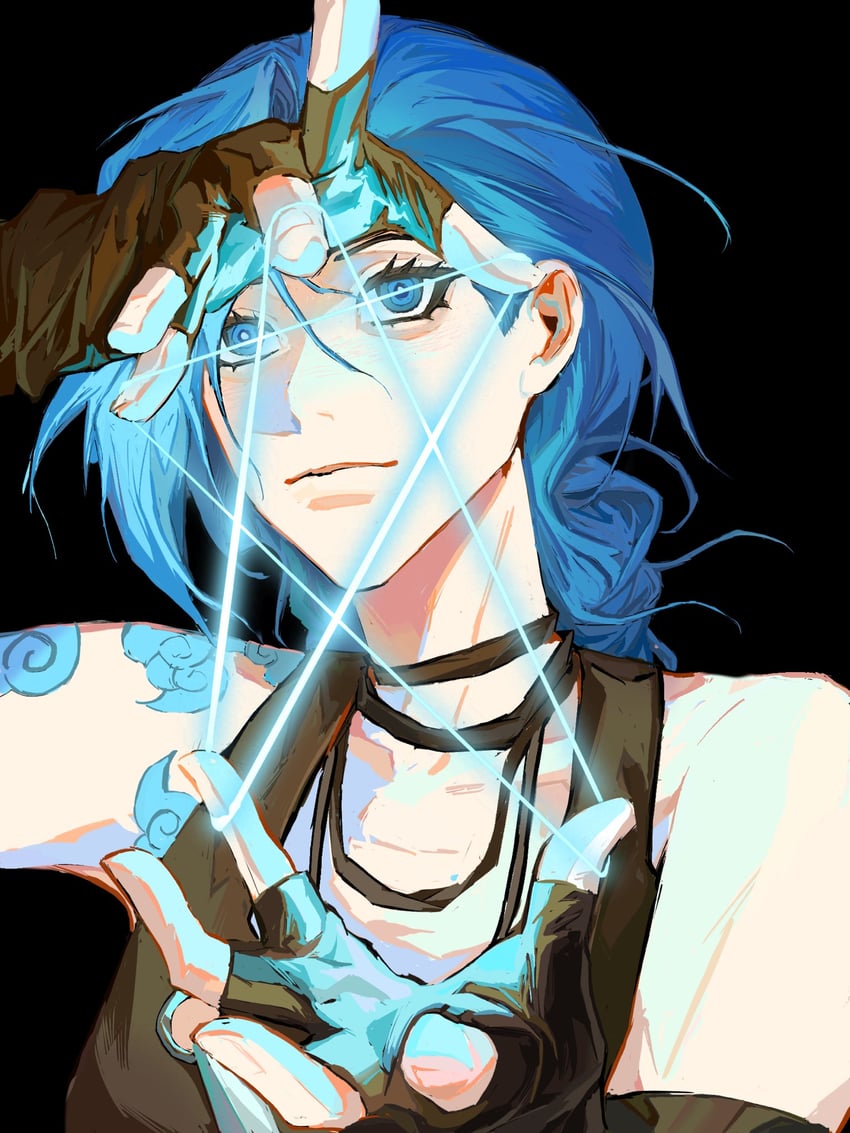 jinx and arcane jinx (league of legends and 1 more) drawn by goodbyeline6th