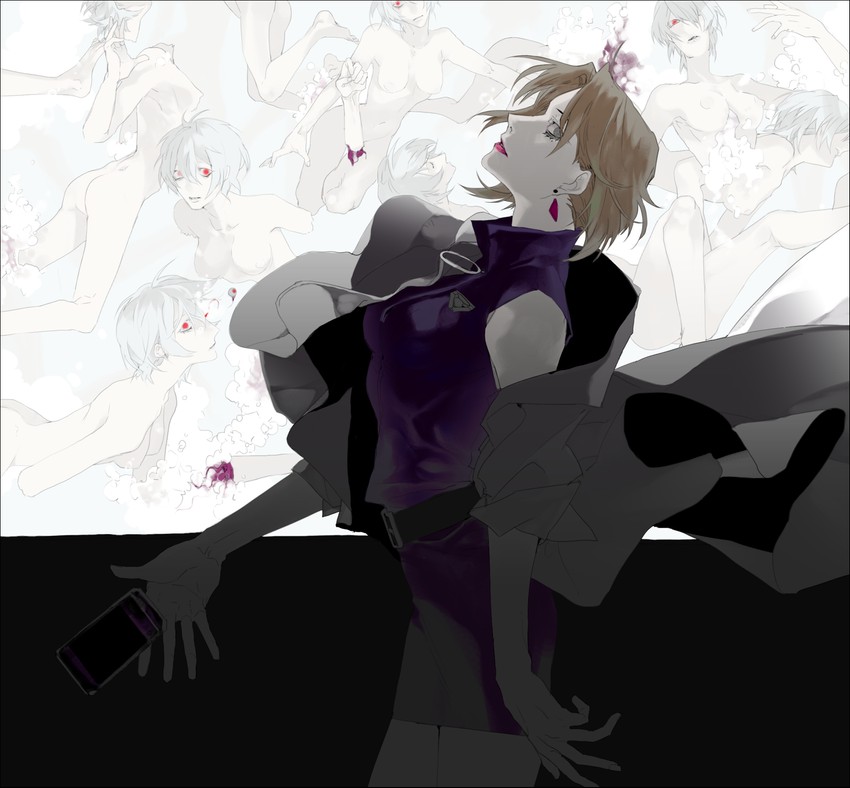 ayanami rei and akagi ritsuko (neon genesis evangelion) drawn by mzet