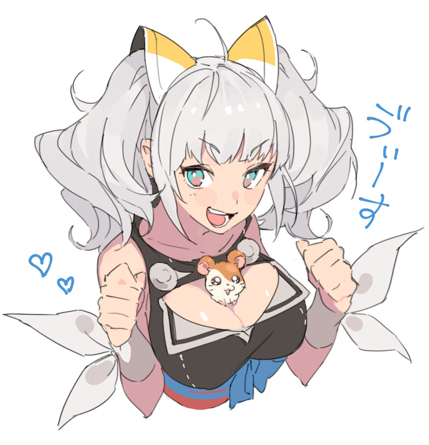 kaguya luna and hamtaro (the moon studio and 1 more) drawn by yo2gi_mmm