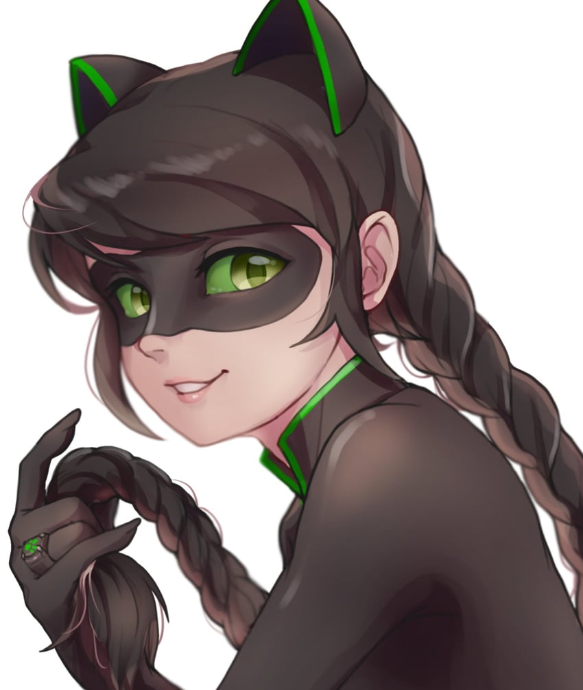 marinette dupain-cheng and lady noir (miraculous ladybug) drawn by tomm0515