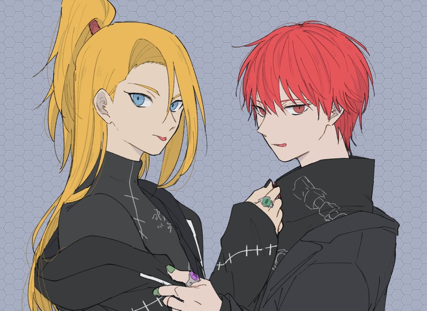 deidara and sasori (naruto and 1 more) drawn by hayamin35
