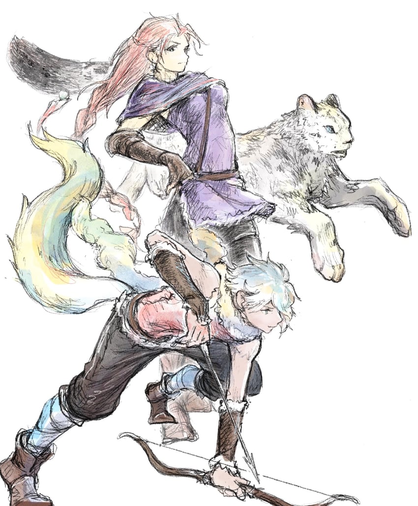 therion, h'aanit, and linde (octopath traveler and 1 more) drawn by qqqqqli