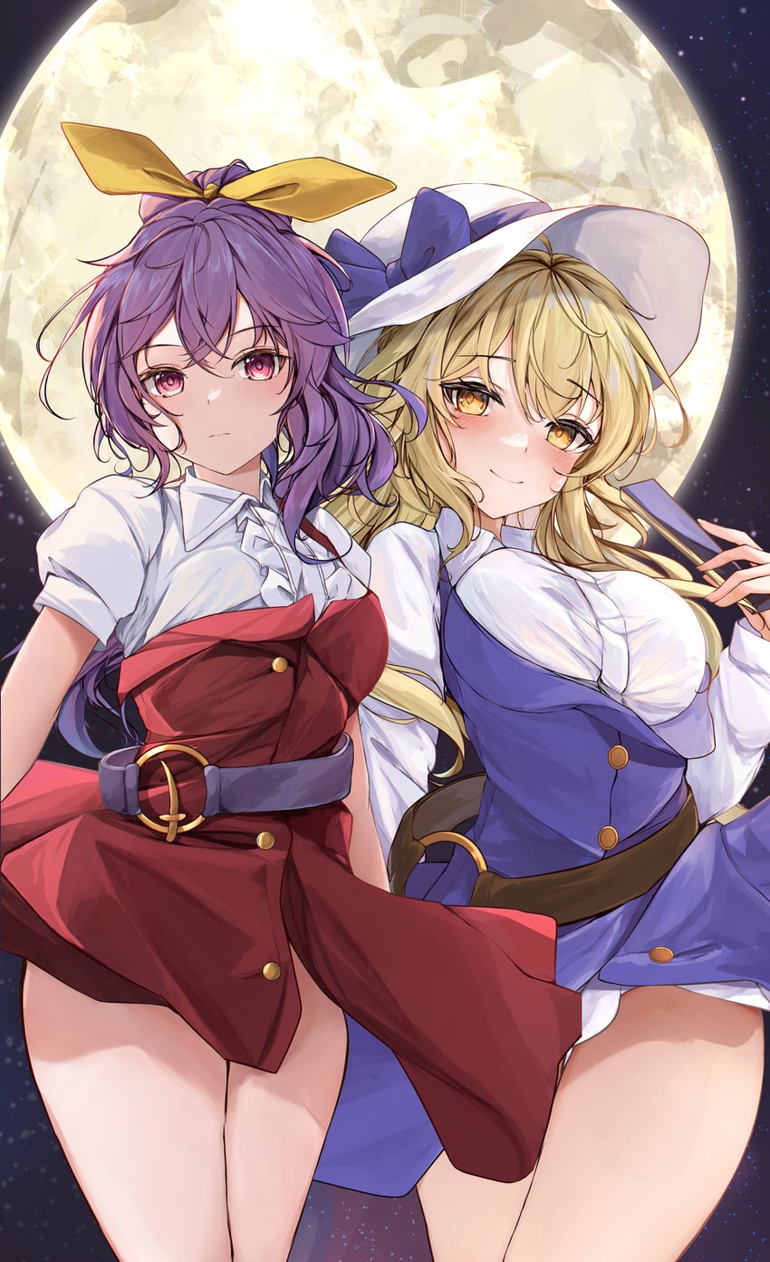 watatsuki no yorihime and watatsuki no toyohime (touhou) drawn by orchid_(orukido)