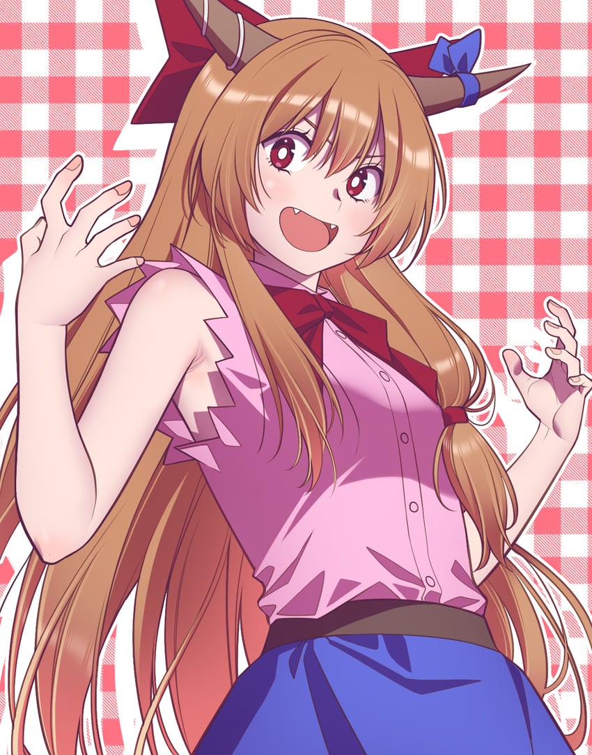 ibuki suika and yamin (touhou and 1 more) drawn by andrian_januar_adilia