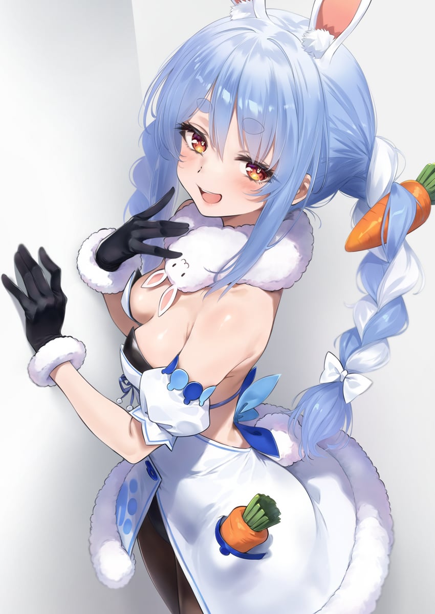 usada pekora and don-chan (hololive) drawn by nyarurato0debu
