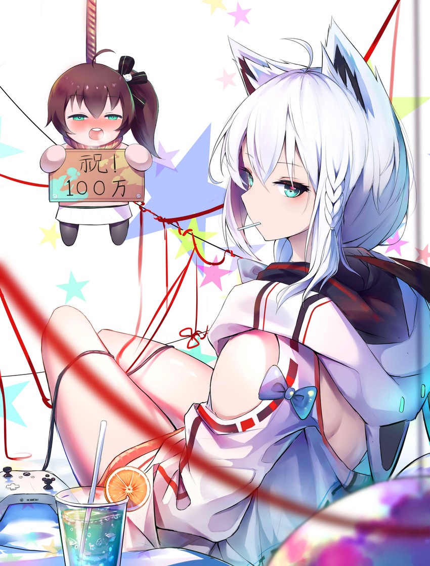 shirakami fubuki and natsuiro matsuri (hololive) drawn by key_jun