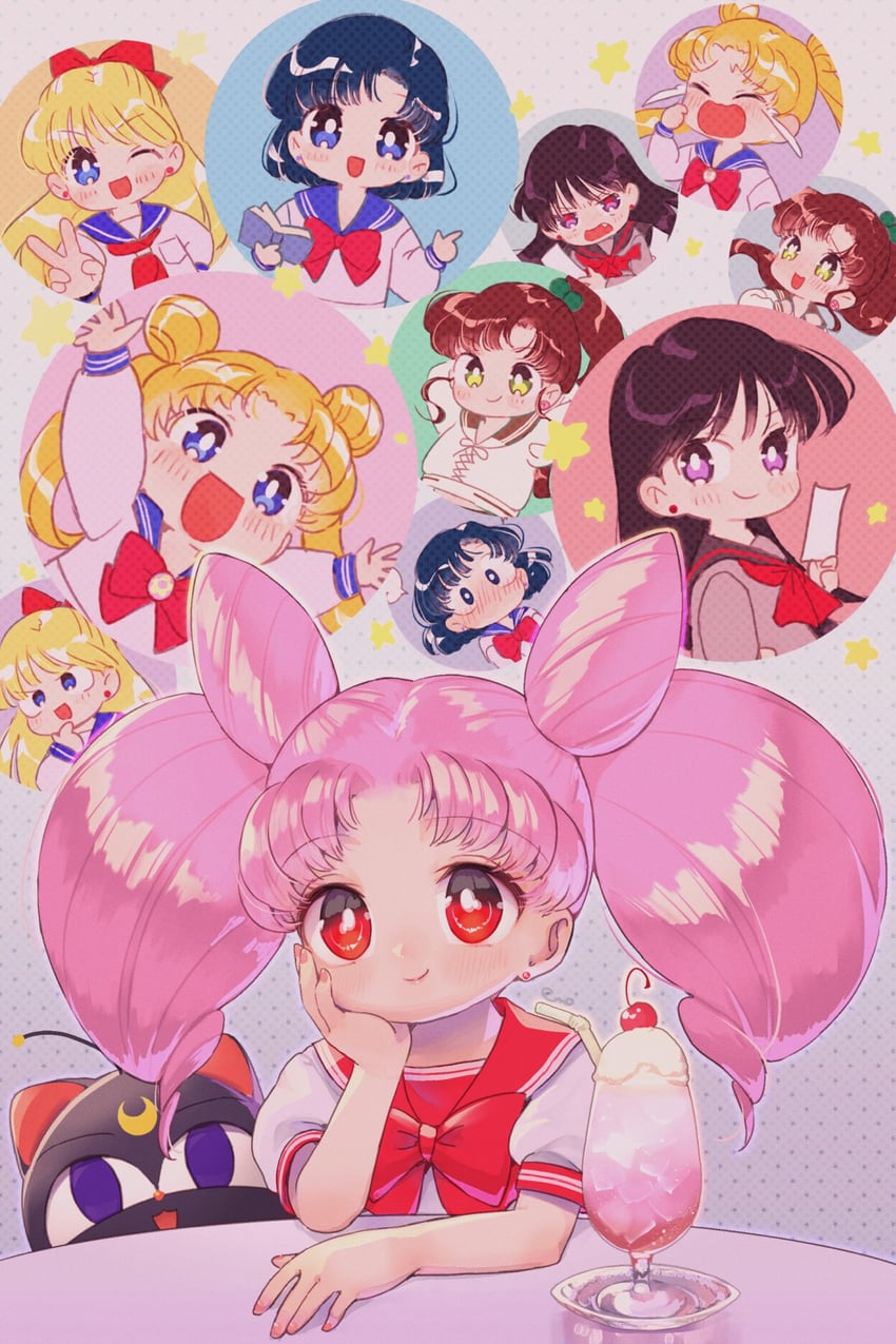 tsukino usagi, mizuno ami, aino minako, hino rei, kino makoto, and 2 more (bishoujo senshi sailor moon and 1 more) drawn by yyemoyy
