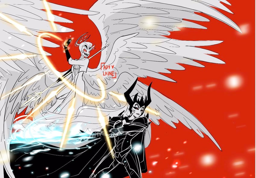 lucifer morningstar and lilith (hazbin hotel) drawn by adylaineart