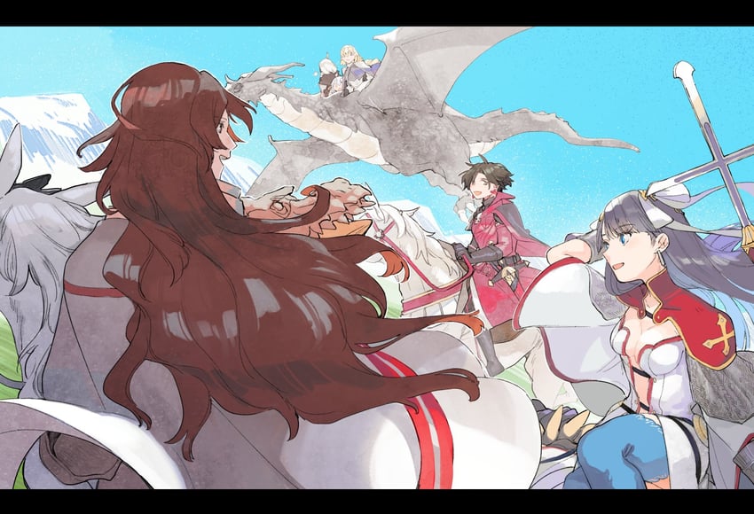 jeanne d'arc alter, jeanne d'arc, jeanne d'arc alter santa lily, martha, constantine xi, and 3 more (fate and 1 more) drawn by kitada