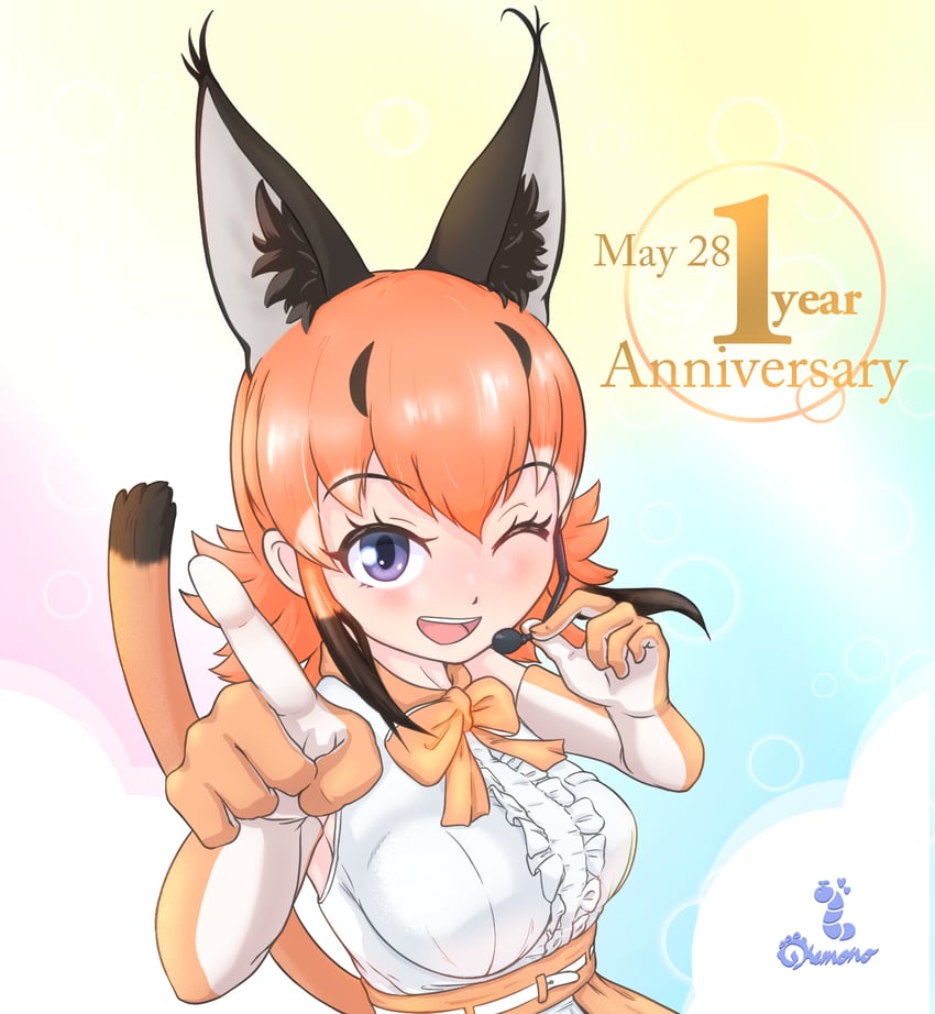 caracal (kemono friends and 1 more) drawn by nokemono-san_(bocchi_friend)