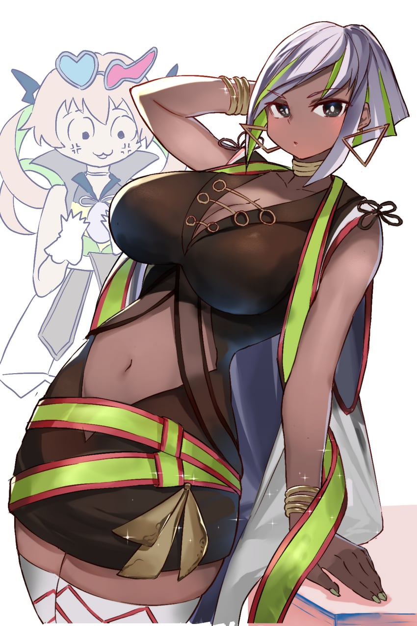 evil twin's trouble sunny, sunny, and luna (yu-gi-oh!) drawn by dougaku_(passionpit777)