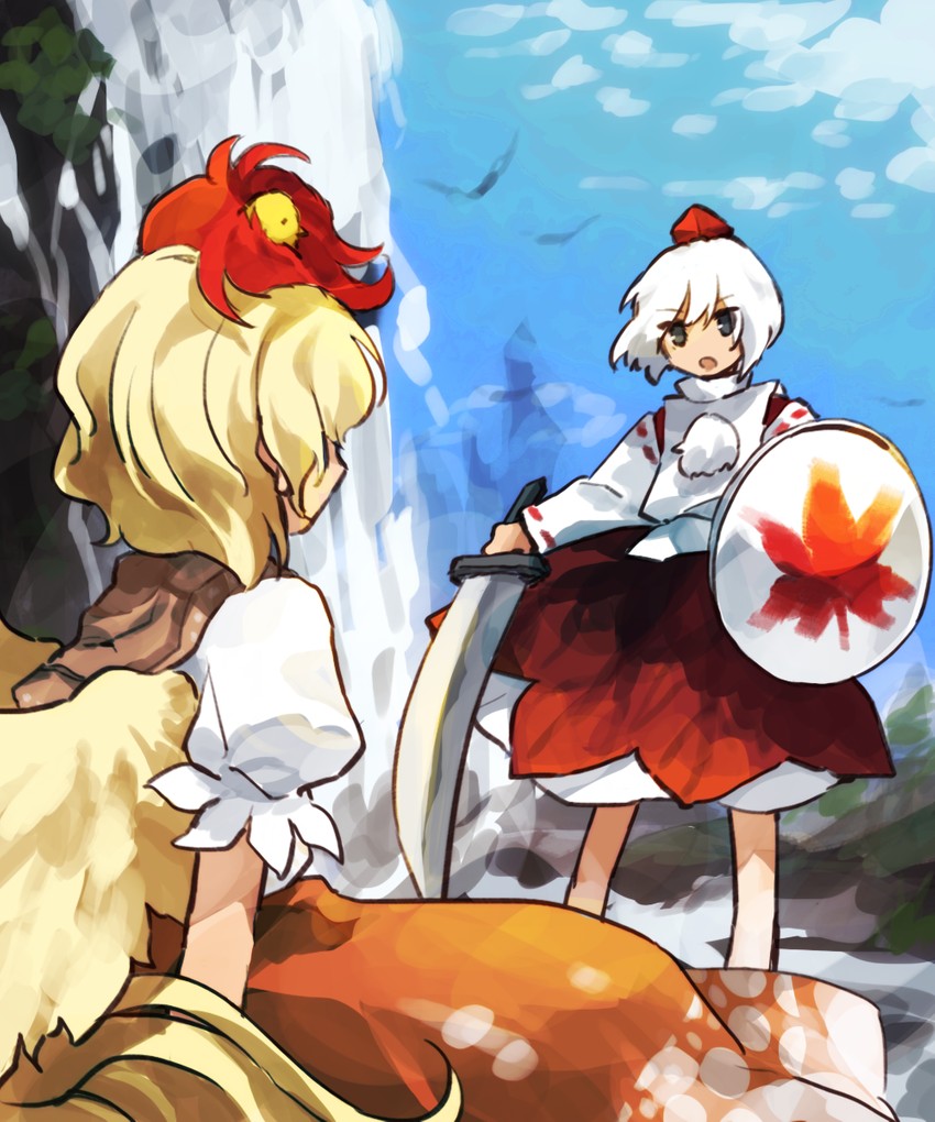 inubashiri momiji and niwatari kutaka (touhou) drawn by kaigen_1025