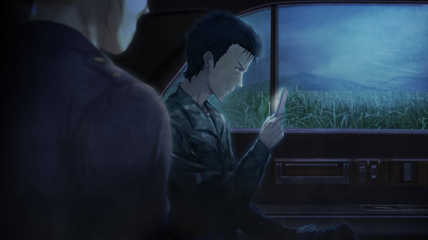 okabe rintarou (steins;gate and 1 more) drawn by huke