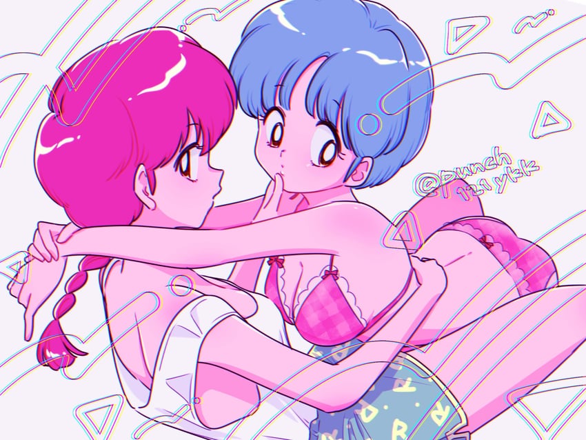 ranma-chan and tendou akane (ranma 1/2) drawn by punch121ykk