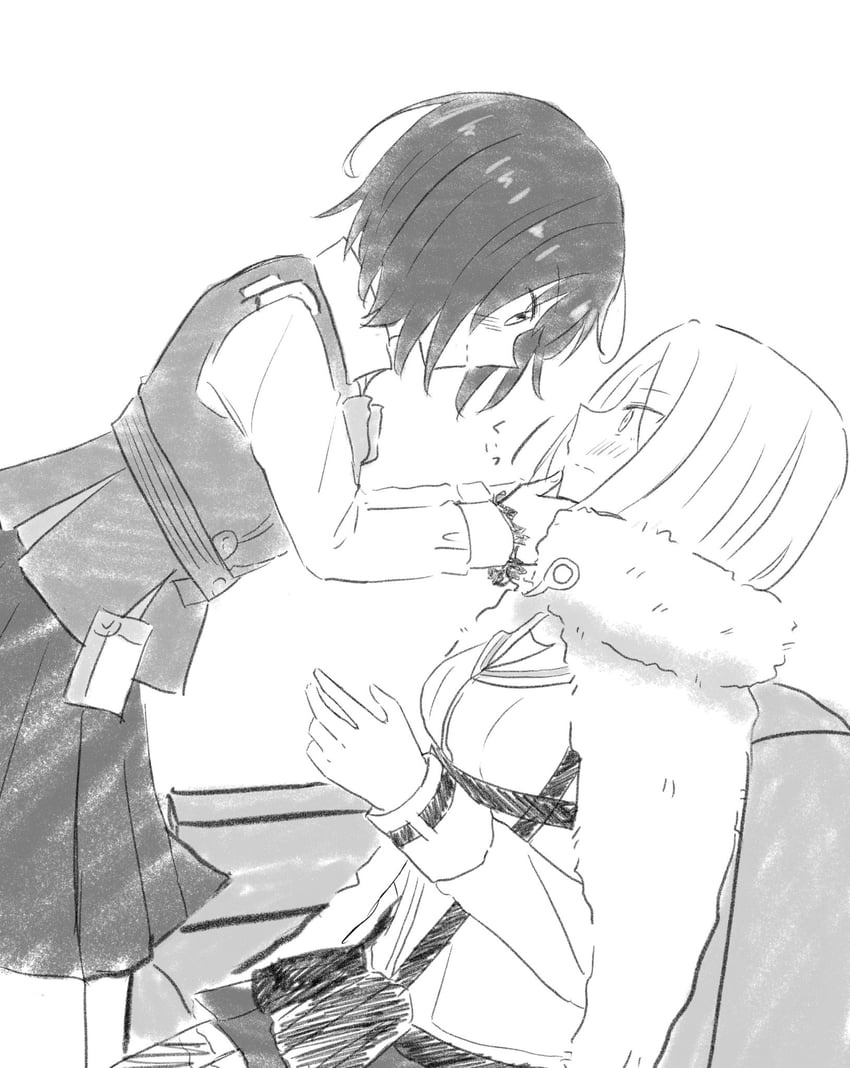 aoi erika and minase ichigo (heaven burns red) drawn by nemu1423