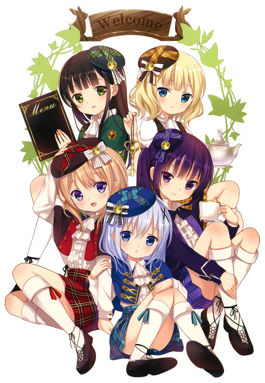 kafuu chino, hoto cocoa, kirima syaro, tedeza rize, and ujimatsu chiya (gochuumon wa usagi desu ka?) drawn by koi_(koisan)