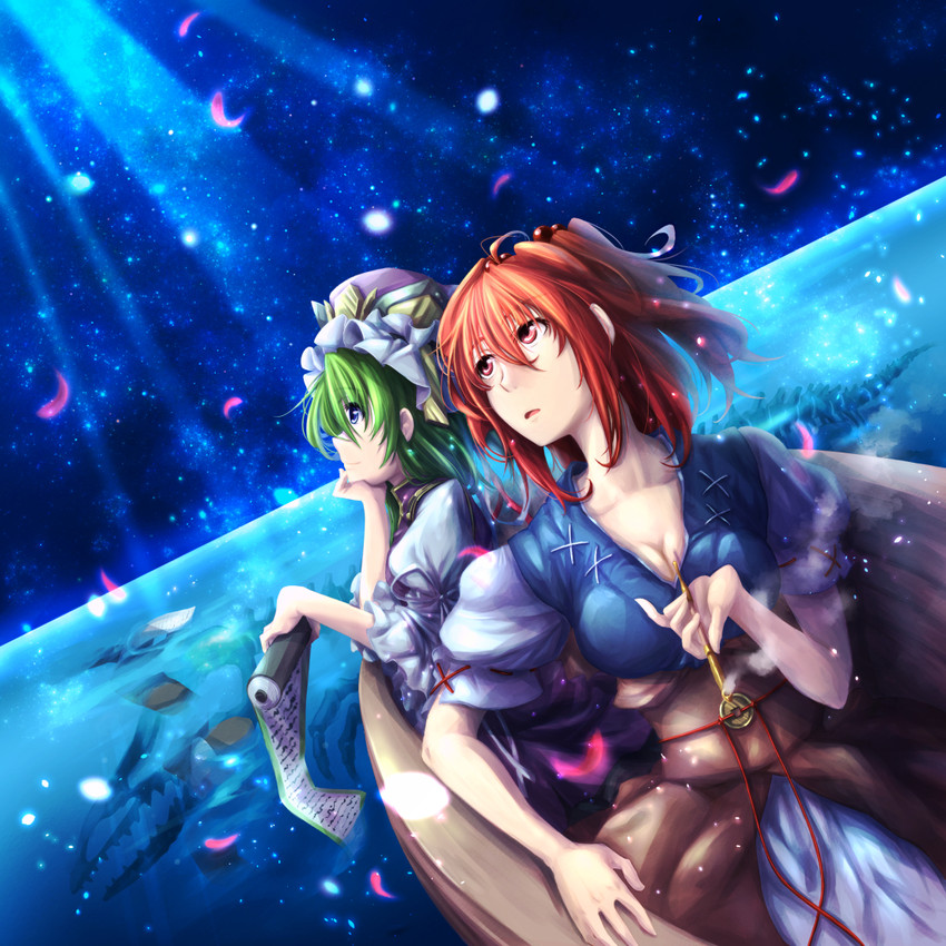 shiki eiki and onozuka komachi (touhou) drawn by kitsune_maru