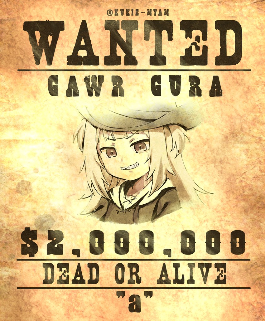 gawr gura (hololive and 1 more) drawn by kukie-nyan
