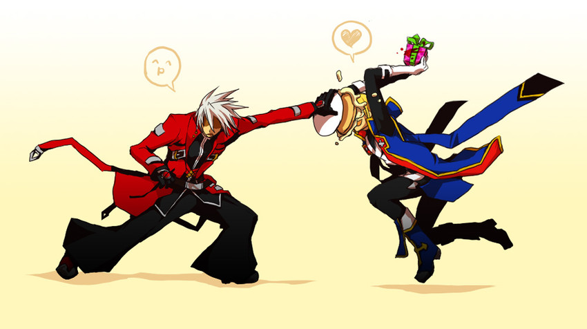 ragna the bloodedge and jin kisaragi (blazblue) drawn by kuroinoki