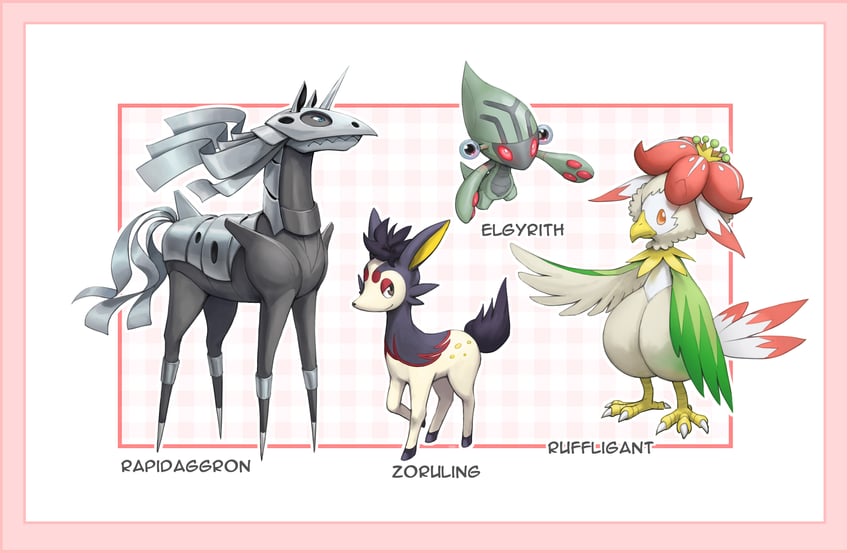 zorua, lilligant, aggron, rapidash, deerling, and 3 more (pokemon) drawn by kazuko_(towa)