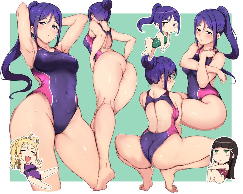 matsuura kanan, kurosawa dia, and ohara mari (love live! and 1 more) drawn by alp