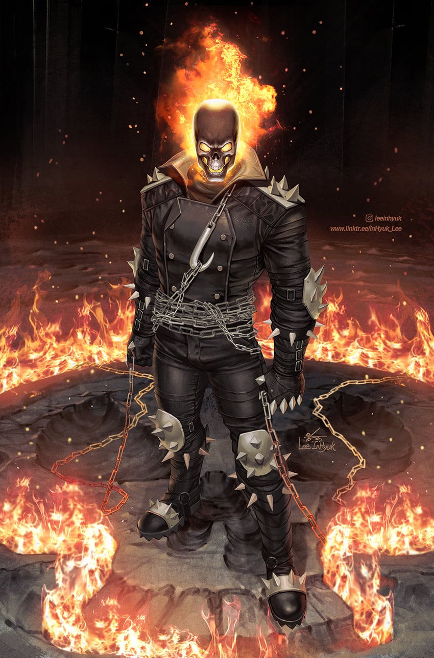 ghost rider (marvel and 1 more) drawn by in-hyuk_lee