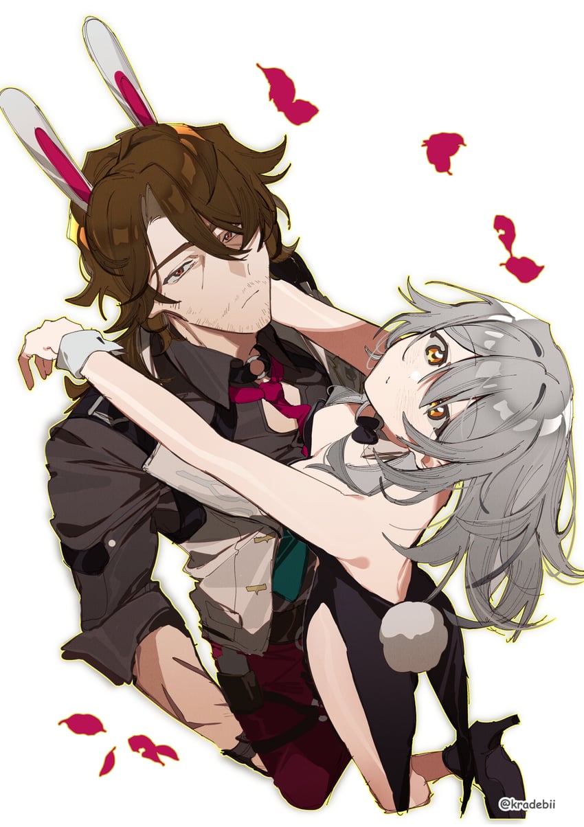 trailblazer, stelle, and gallagher (honkai and 1 more) drawn by kradebii