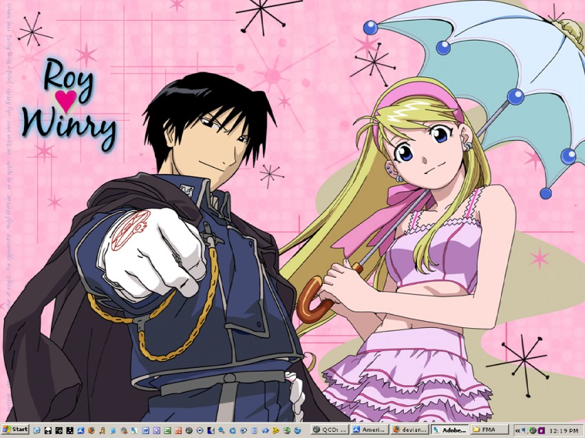 winry rockbell and roy mustang (fullmetal alchemist and 6 more)